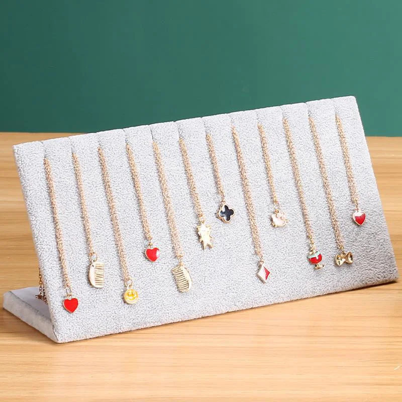 Présentoir Collier Velours Chevalet Incliné