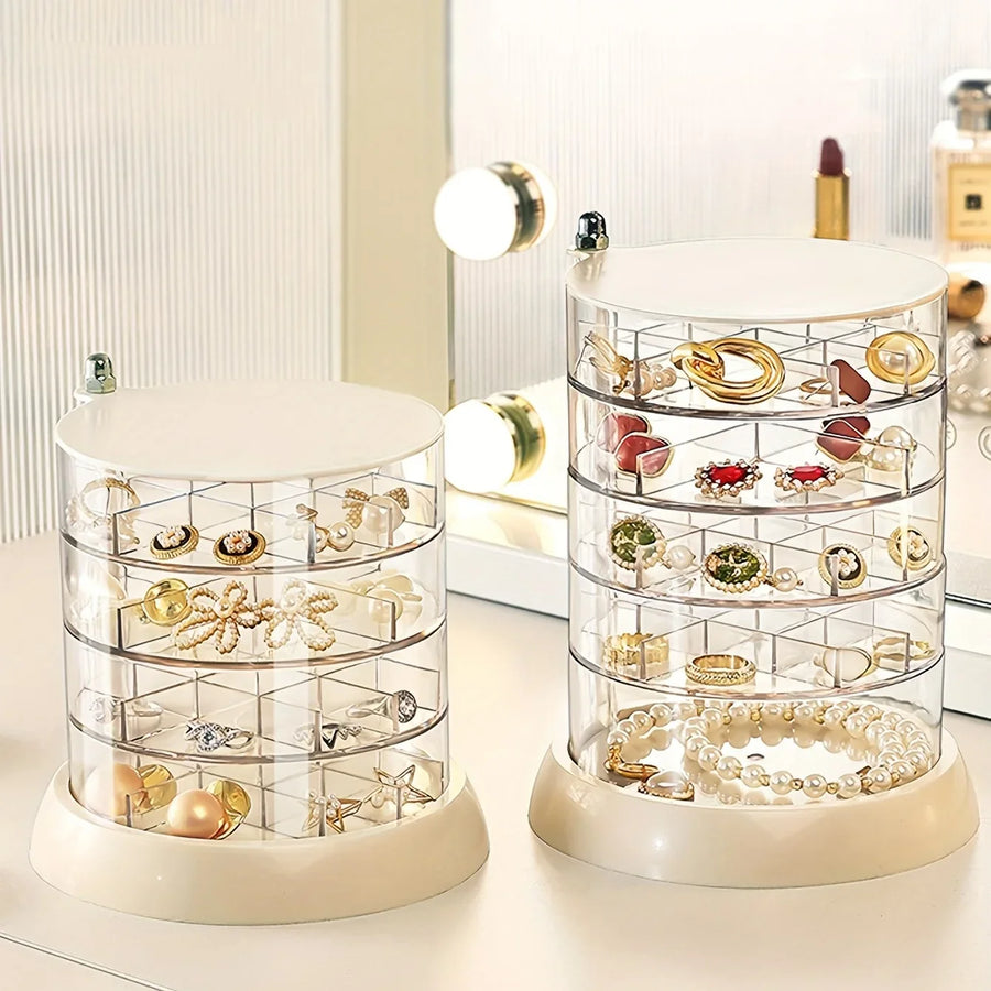 Boîte à Bijoux Rotative Transparente 4 ou 5 Étages