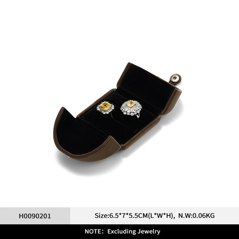Boîte Bijoux Velours Café Cadeau