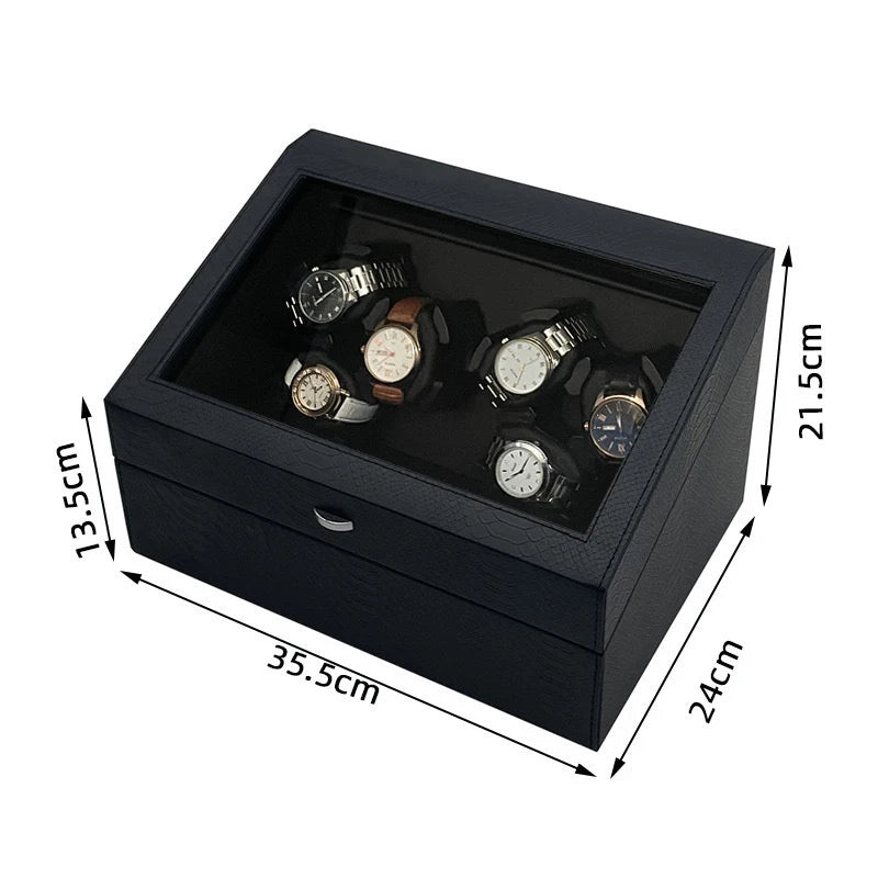 Coffre Fort Montre Bois 6 Remontoirs Rotatif