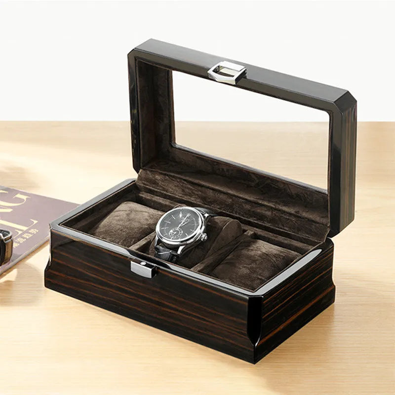 Boîte Montre Bois Luxe 3 Emplacements