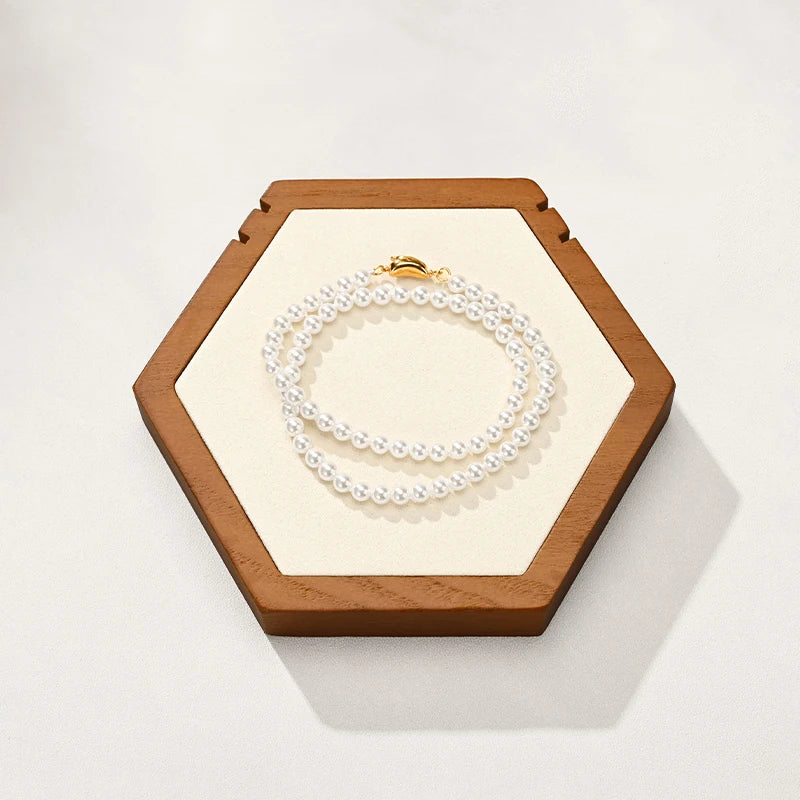 Présentoir Collier Bois Hexagonal Suspendu Vitrine