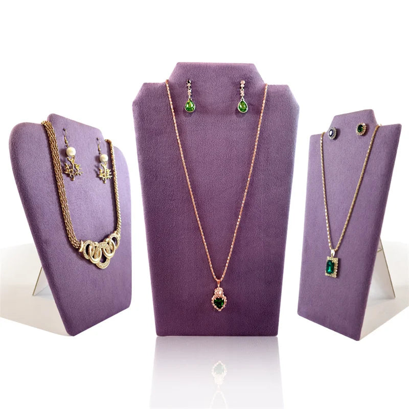 Présentoir Collier Velours Plat Multicolore