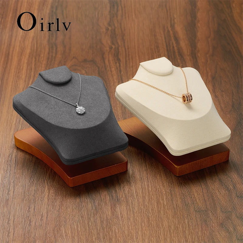 Buste Collier Bois Massif Mannequin Vitrine