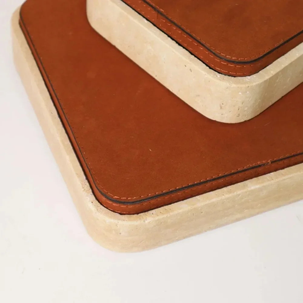 Boîte Bijoux Cuir Marbré Luxe Rangement