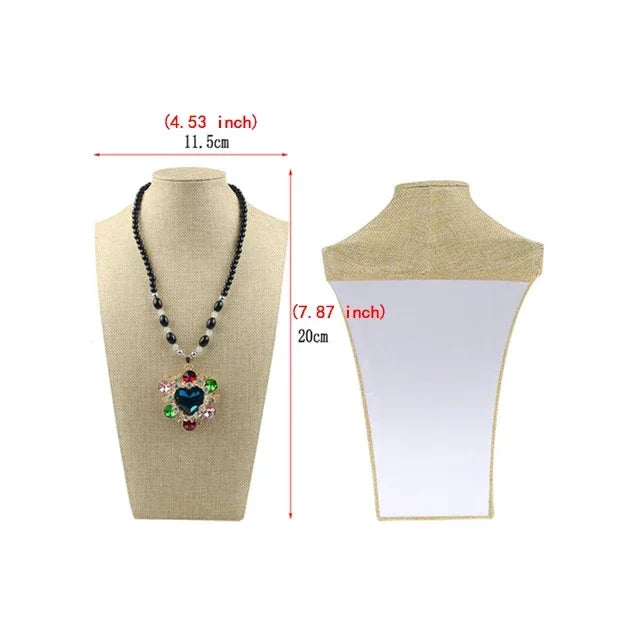 Buste Mannequin Collier Velours Pendentif Vitrine