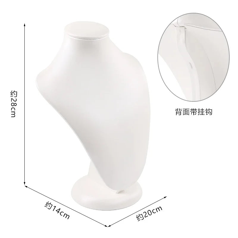 Présentoir Bijoux Cuir Blanc Comptoir Boutique