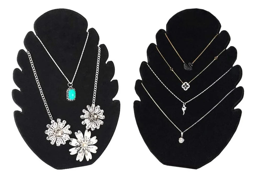Présentoir Collier Métal Feuille Noir