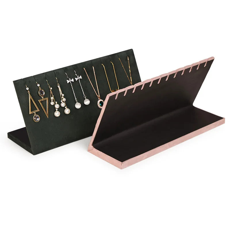 Présentoir Collier Velours Noir Beige Rose
