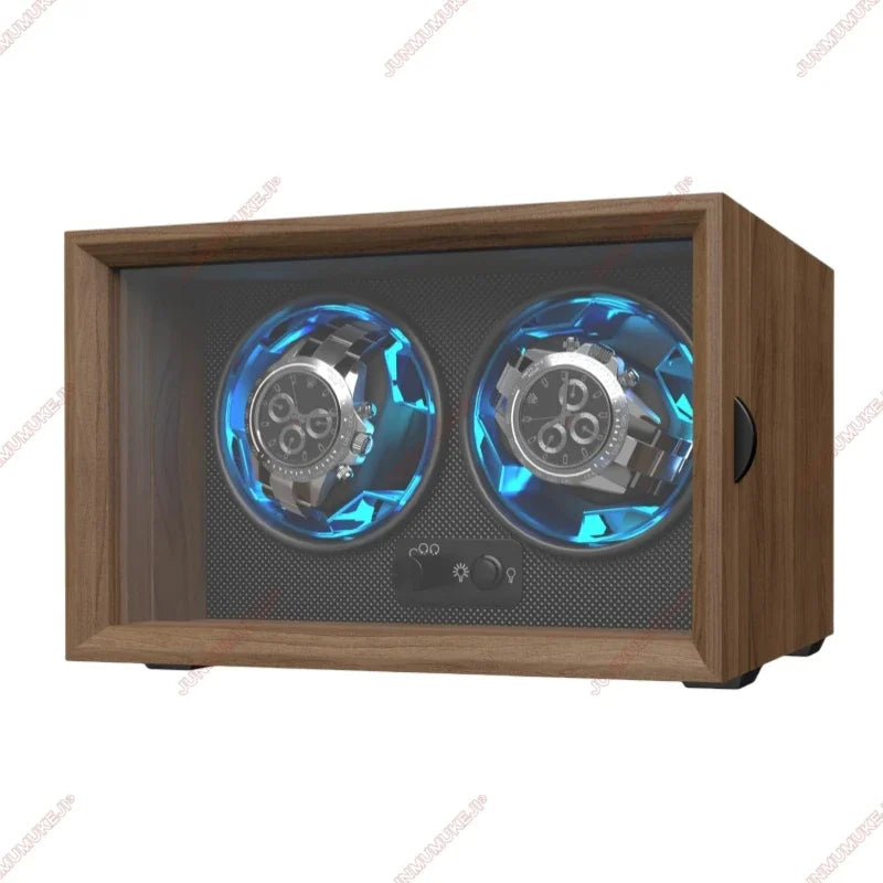 Coffre Fort Montre Bois LED Rotatif 1 6 Emplacements