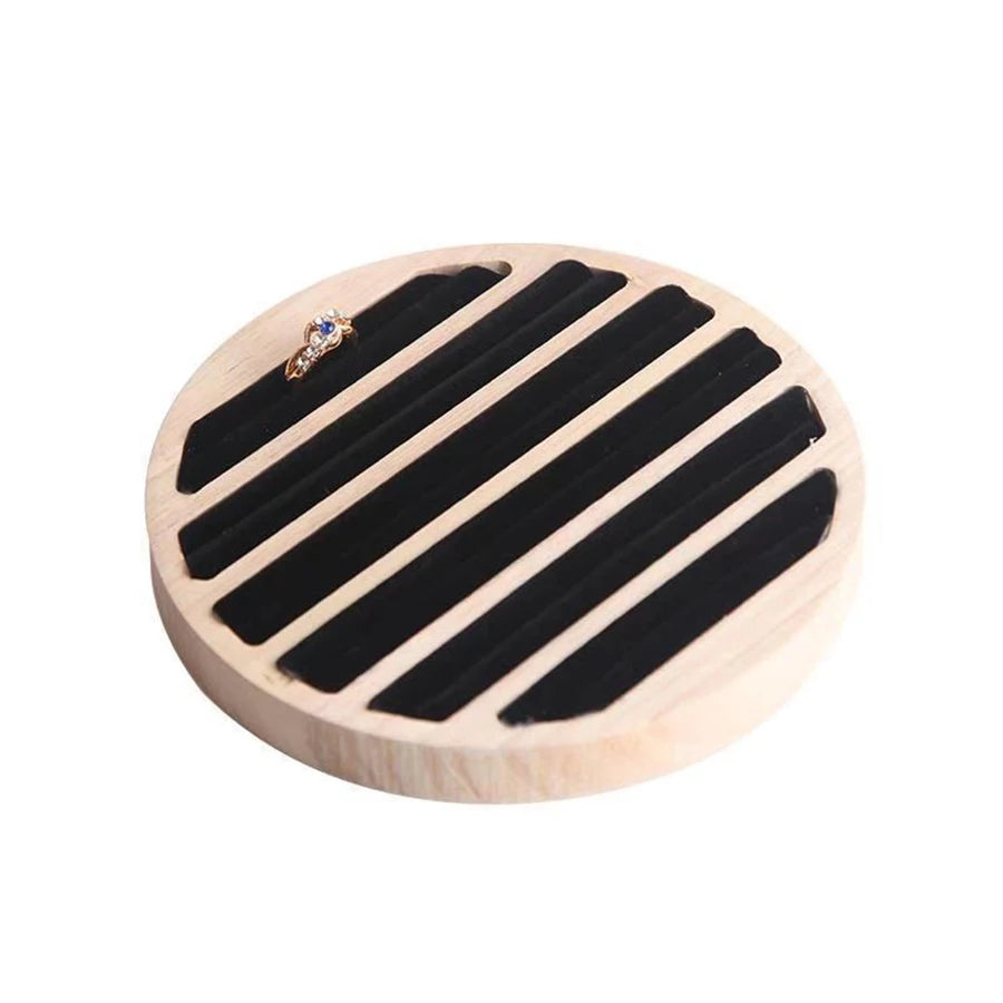 Plateau Bijoux Bois Bague Boucle d'Oreille