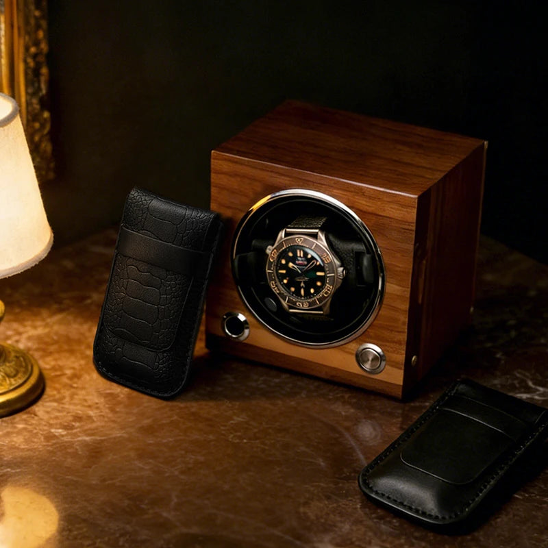 Étui Montre Cuir Voyage Anti-poussière Portable