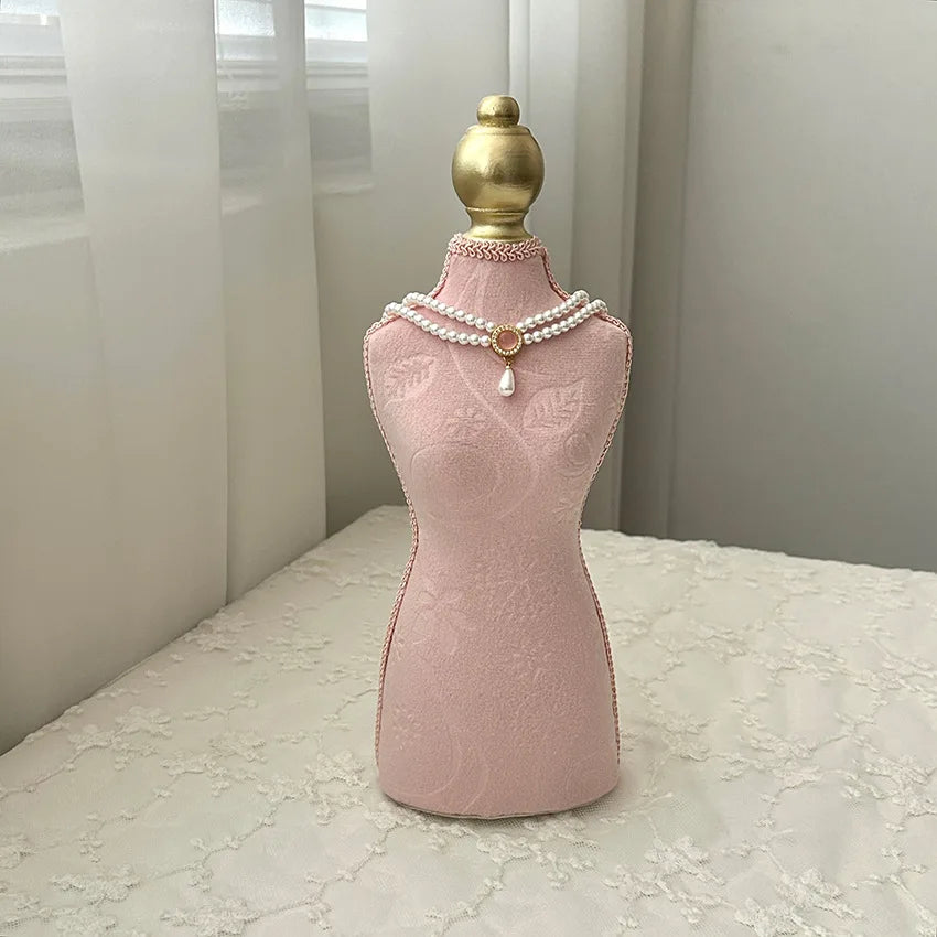 Présentoir Collier Bois Massif Vintage Vitrine