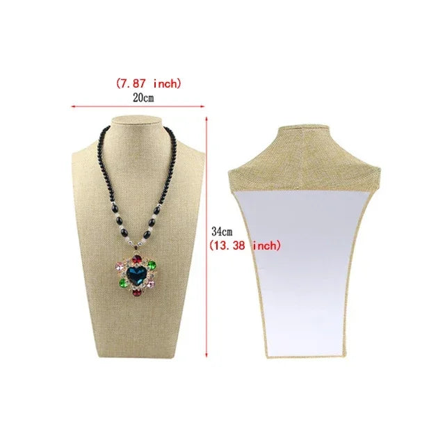 Buste Mannequin Collier Velours Pendentif Vitrine