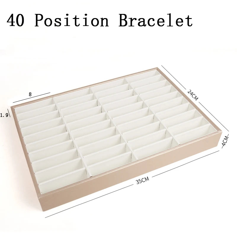 Plateau Bijoux Cuir Empilable Séparateurs Modulaire