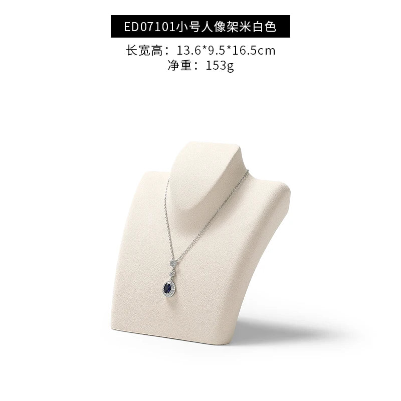 Présentoir Métal Microfibre Beige Collier Bague Boucle Fenêtre