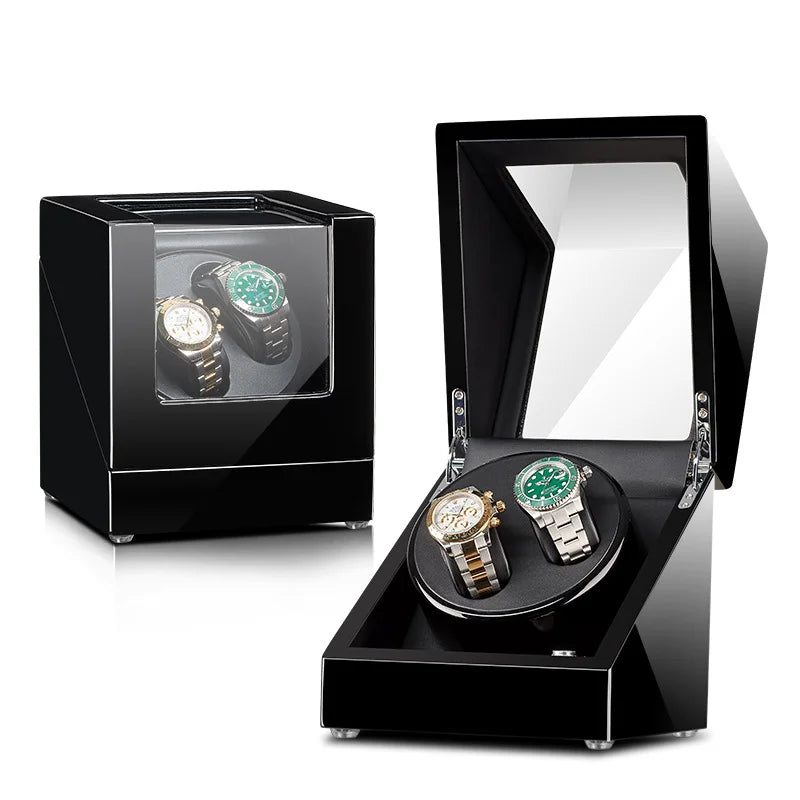 Mallette Bijoux Cuir Remontoir Montre 4+6 Rotatif