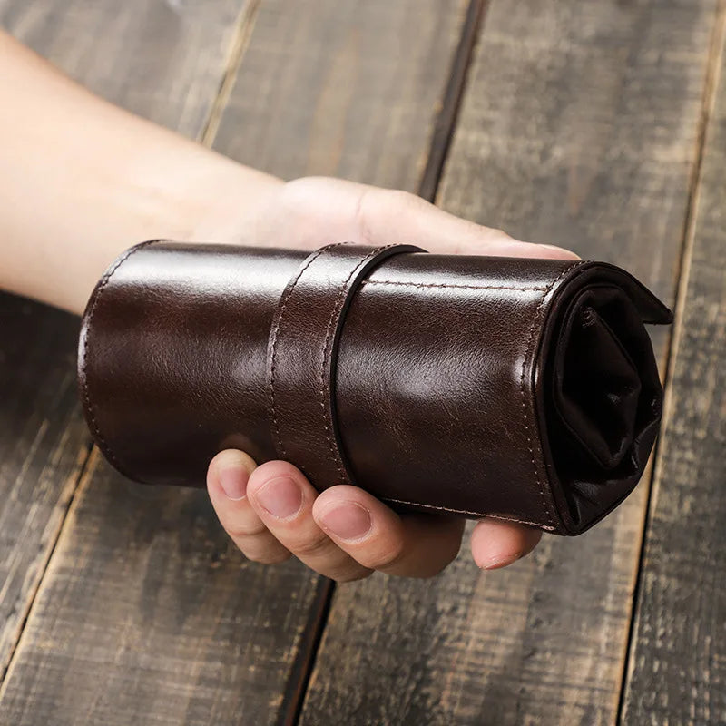 Etui Montre Cuir Enroulable 6 Places Voyage