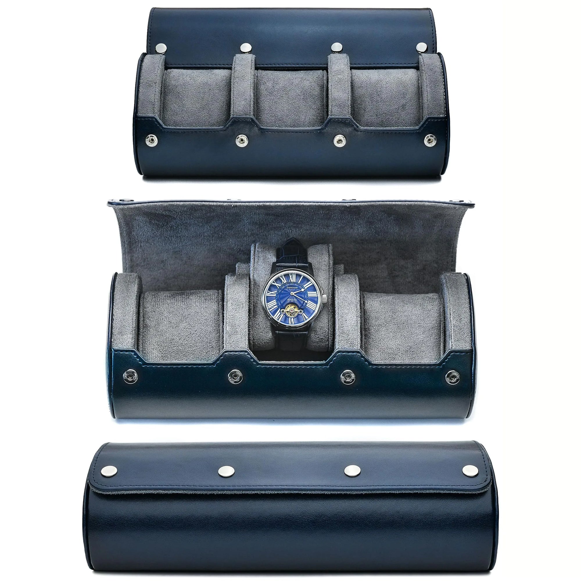 Étui Voyage Montre Cuir Rigide Compartimenté