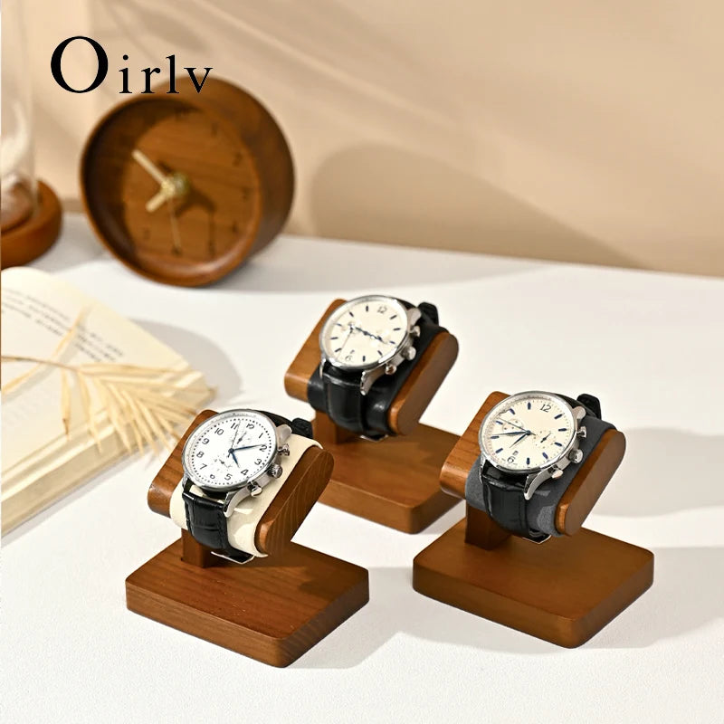Buste Montre Bois Cuir Présentoir Vitrine