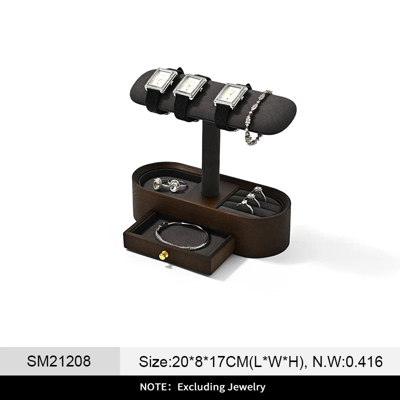 Présentoir Montre Bois Noyer Support T