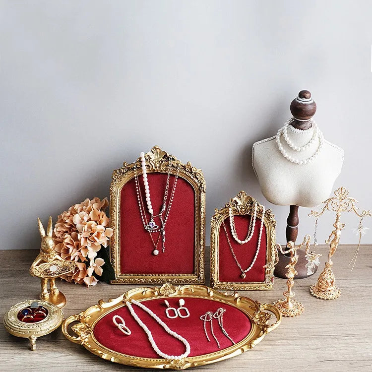 Présentoir Collier Bois Massif Vintage Vitrine