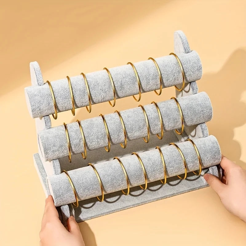 Présentoir Bois 3 Niveaux Bracelet Perles