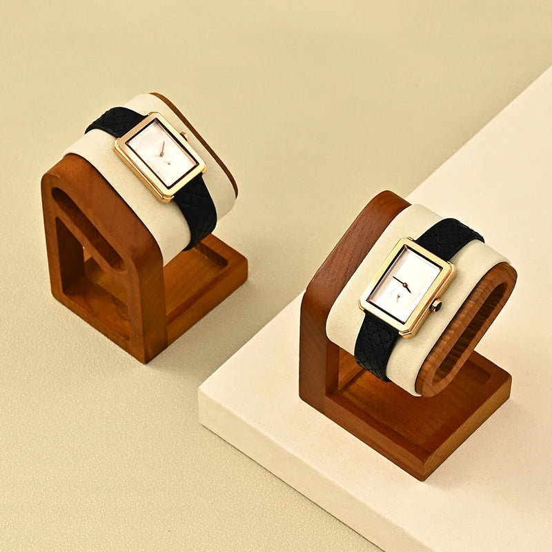 Présentoir Montre Bois Velours Cuir Barre T