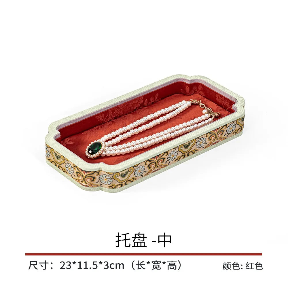 Plateau Bijoux Velours Royal Brodé Cadeau Aïd