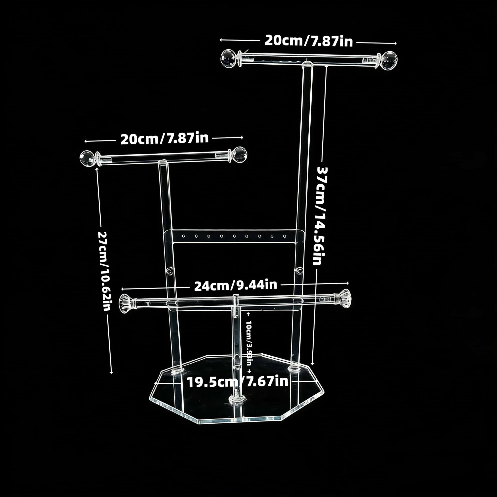 Présentoir Bijoux Acrylique Transparent Ensemble Complet