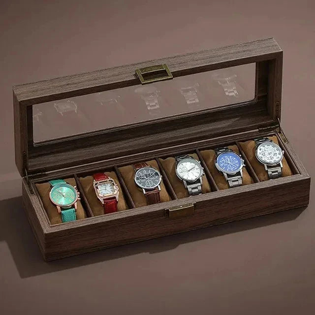 Boîte Montre Cuir Vitrine Verre 3 6 10 Places