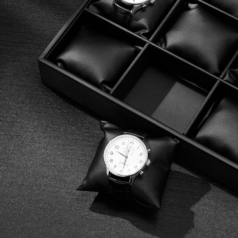 Plateau Bijoux Cuir Noir Présentoir Multifonction