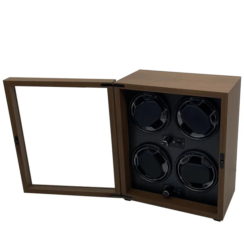 Remontoir Montre Automatique 4 Places Bois Cuir Luxe