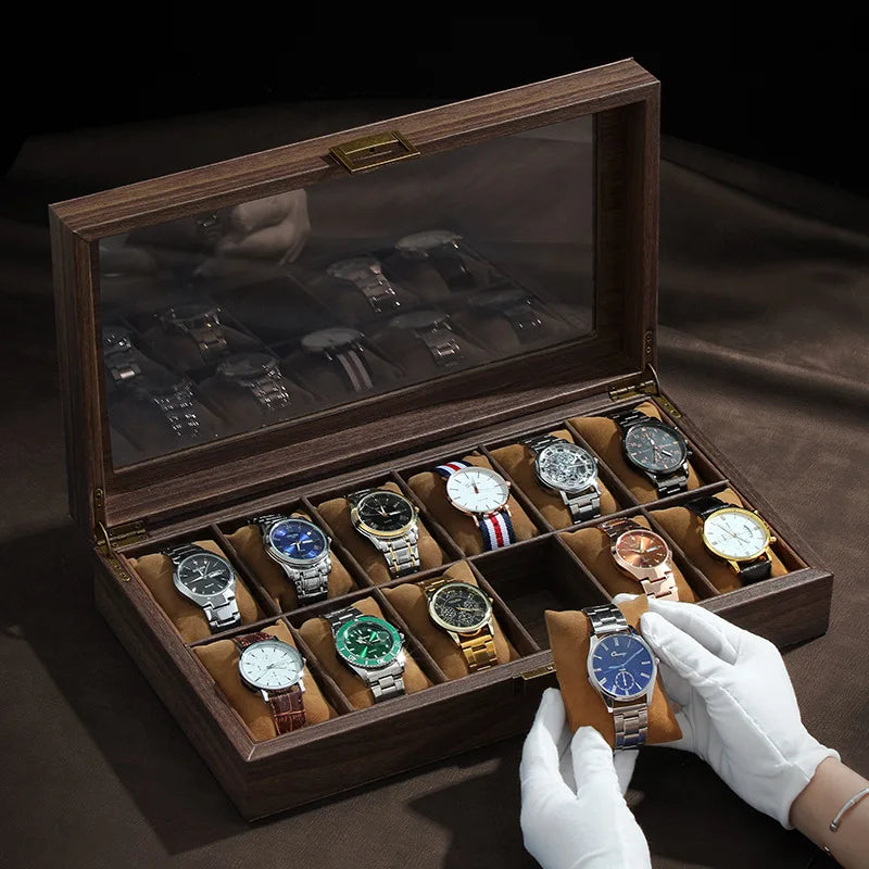 Boîte Montre Cuir Vitrine Verre 3 6 10 Places