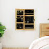 Boîte Bijoux Bois Murale LED Miroir Sécurisée