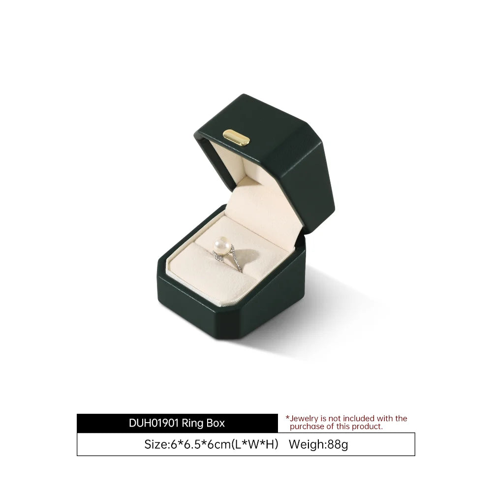 Boîte Cuir Bijoux Bague Boucle Oreille Coffret Cadeau