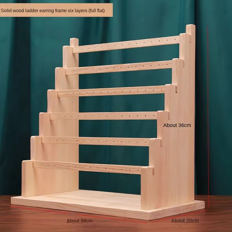 Présentoir Boucle d'Oreille Bois Massif Vitrine