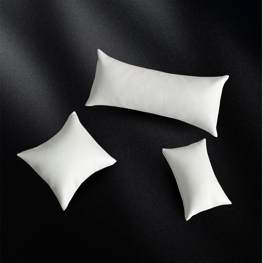 Coussin Montre Cuir PU Blanc 3 Tailles