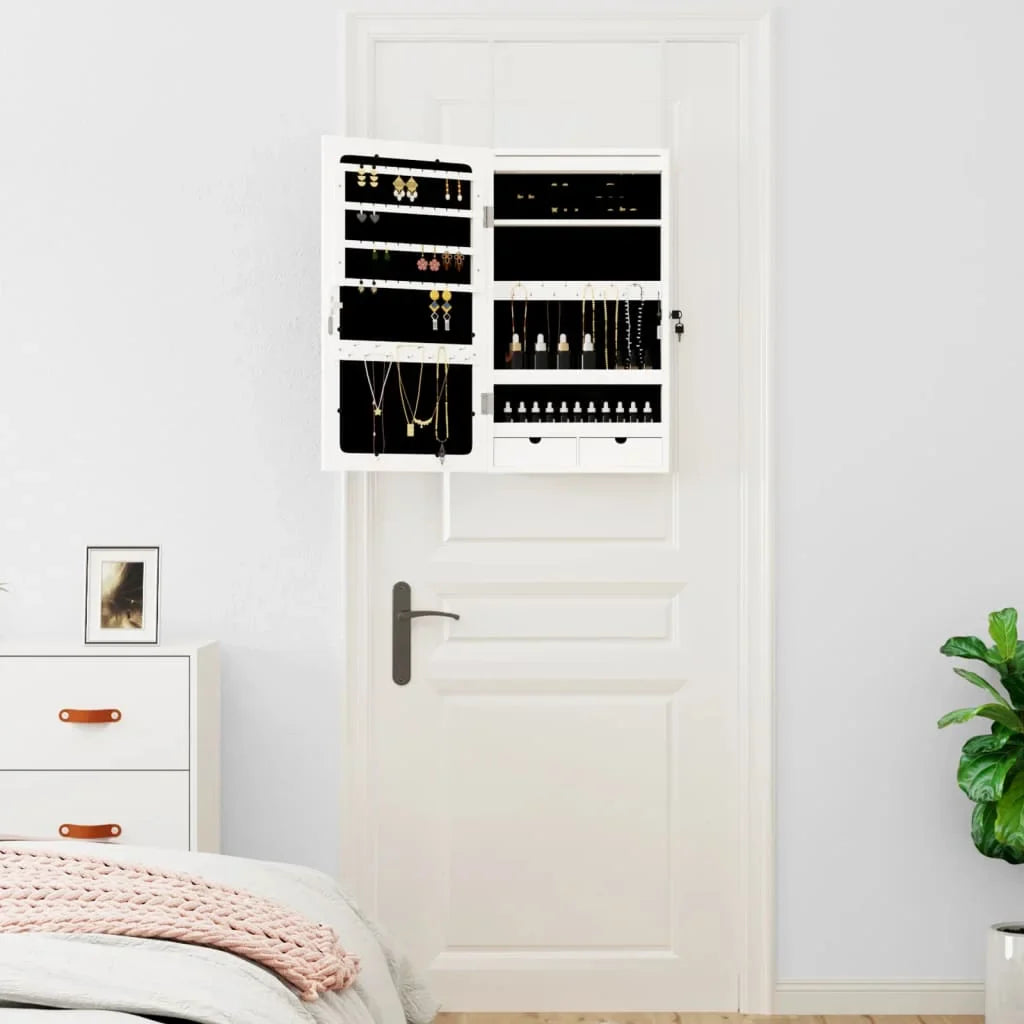 Armoire Bijoux Bois Murale Miroir LED