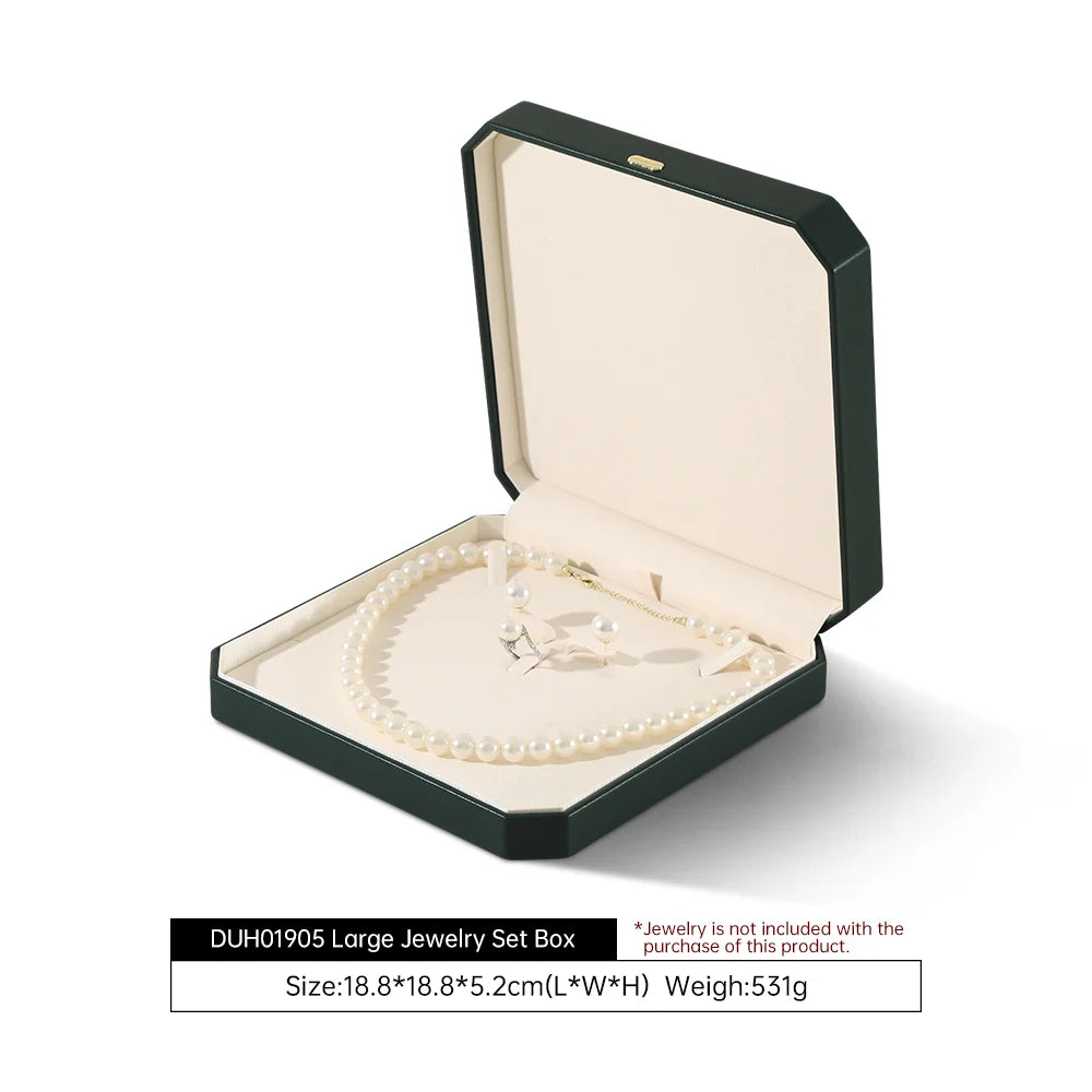 Boîte Cuir Bijoux Bague Boucle Oreille Coffret Cadeau