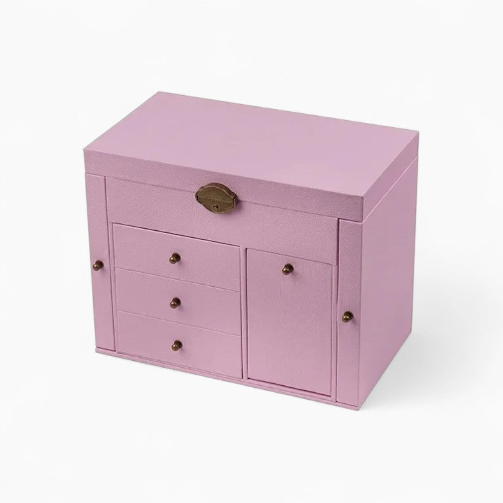 Boîte à Bijoux Cuir Grande Capacité Tiroirs