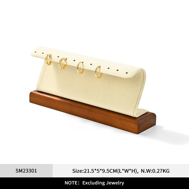 Présentoir Bijoux Bois Beige Collier Multifonctions