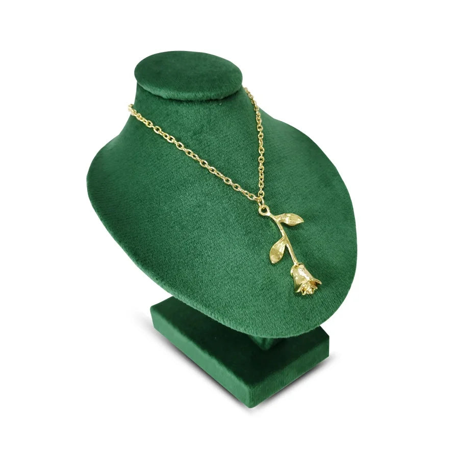 Présentoir Collier Buste Velours Plat Compact
