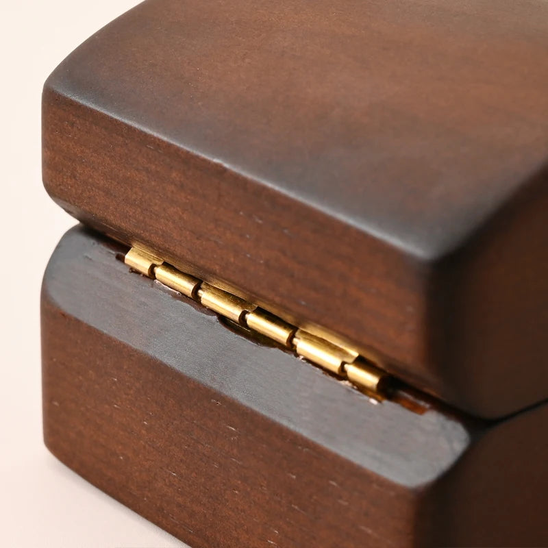 Boîte Bague Bois Mariage Fiançailles Organisatrice