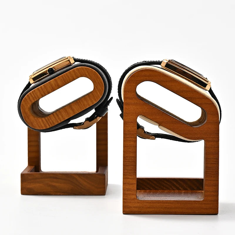 Présentoir Montre Bois Velours Cuir Barre T