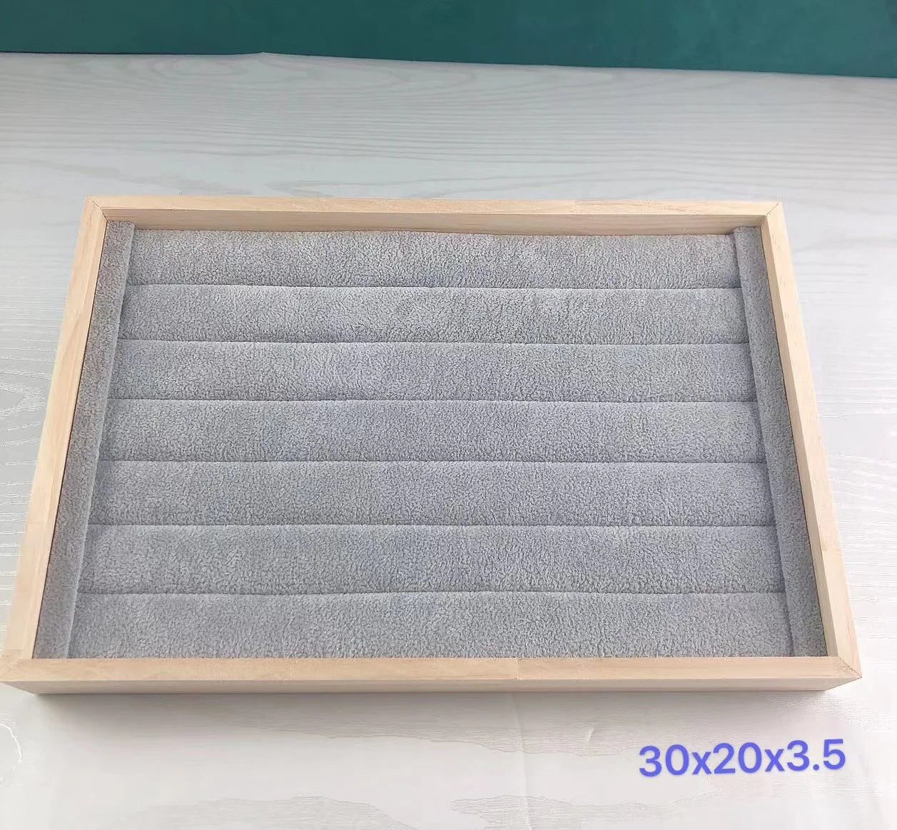 Plateau Bois Anneaux Bagues Rangement Bijoux