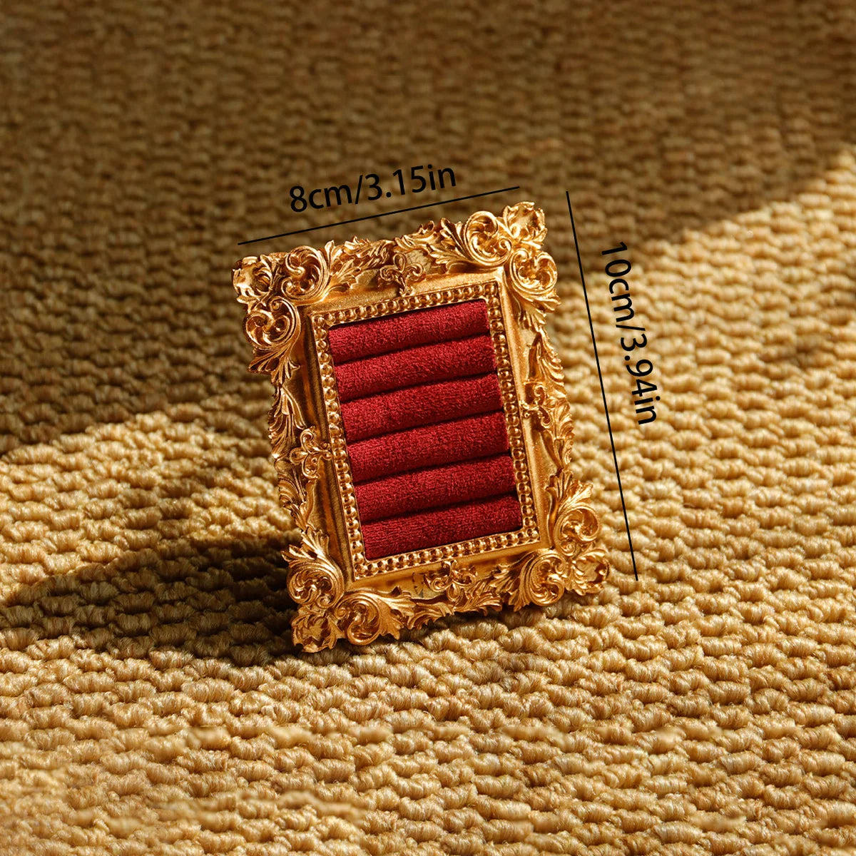 Coussin Bague Resine Velours Vintage