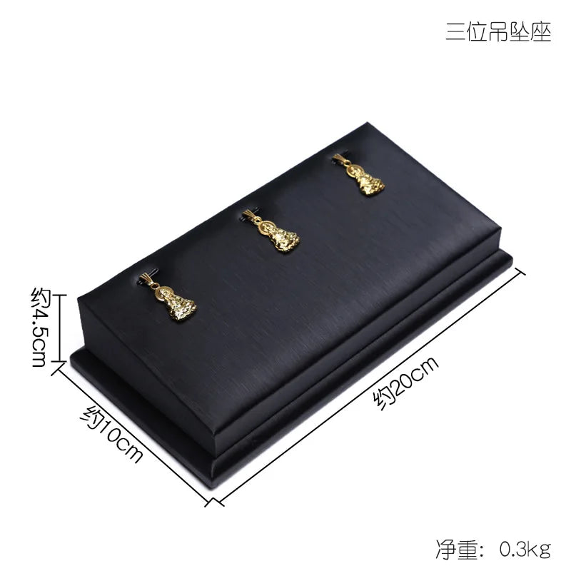 Buste Bijoux Cuir Noir Modulable Vitrine