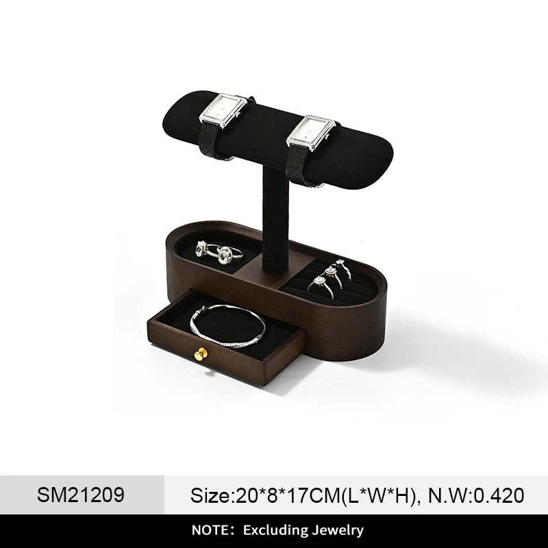 Présentoir Montre Bois Noyer Support T