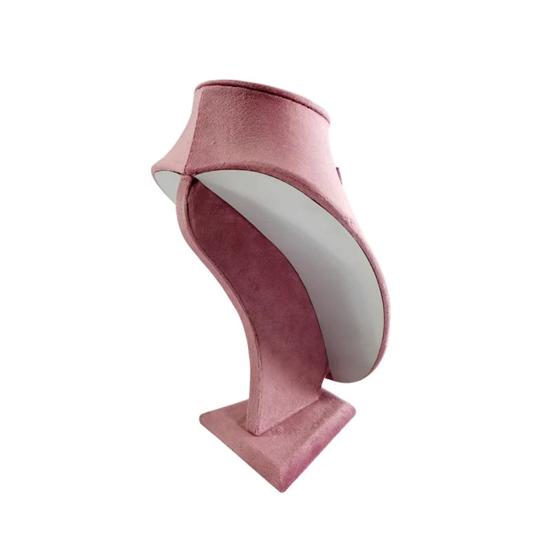 Présentoir Collier Velours Ras de Cou Rose